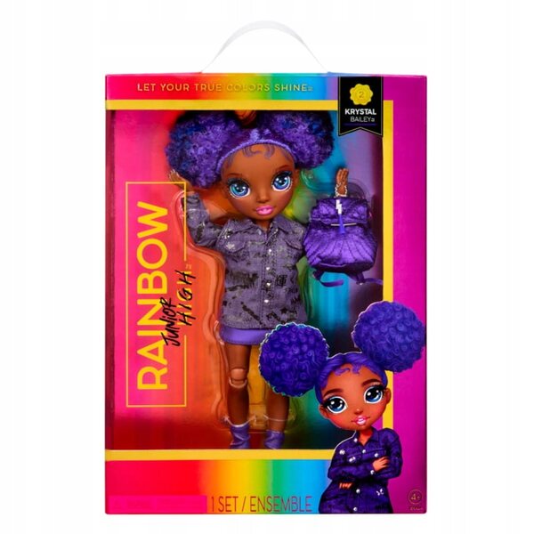 Bambola Rainbow High Junior Krystal Bailey Serie 2 con Accessori Fashion