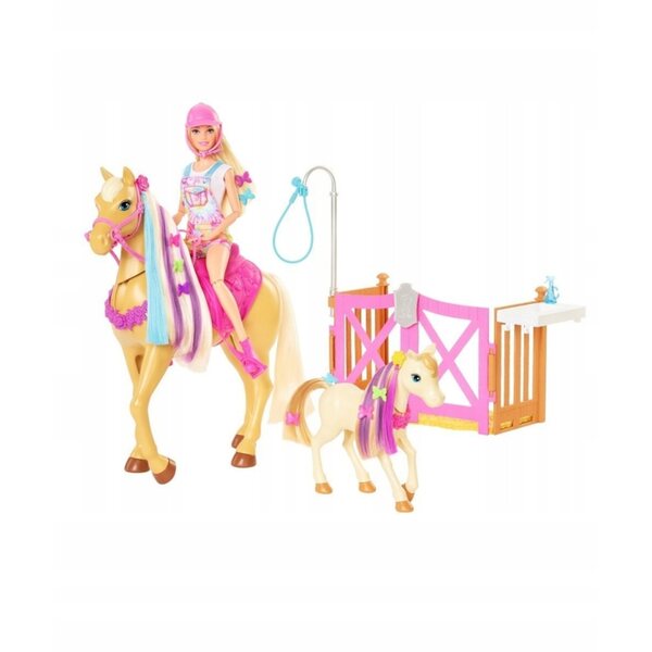 Barbie Groom n Care Pferde-Set mit Zubehör für Pferde und Barbie, ab 7 Jahren