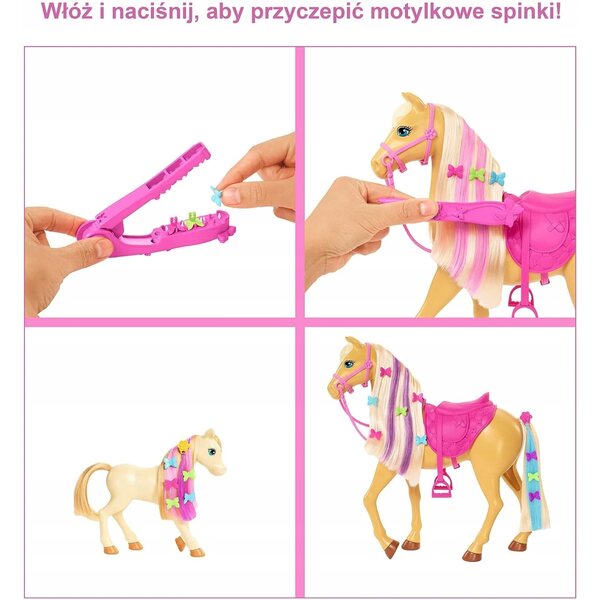 Barbie Groom n Care Pferde-Set mit Zubehör für Pferde und Barbie, ab 7 Jahren