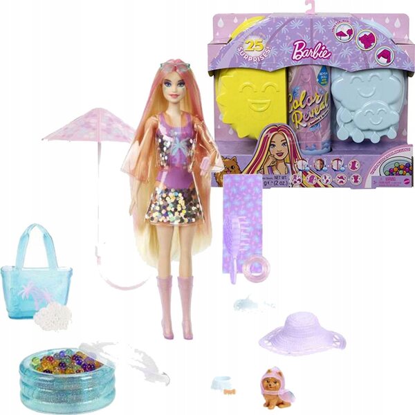 Barbie Color Reveal Set Sonne und Regen mit 25 Überraschungen und Farbwechsel