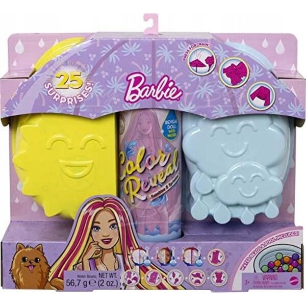 Barbie Color Reveal Set Sole e Pioggia con 25 sorprese e cambio colore
