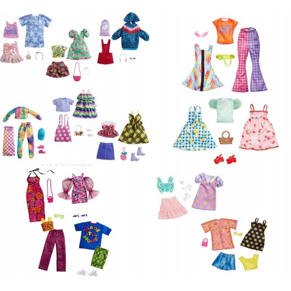 Barbie-Set 2 Outfits und Modeaccessoires für Puppen – Universalkleidung