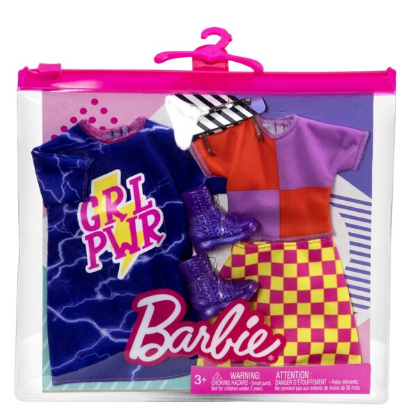 Barbie-Set 2 Outfits und Modeaccessoires für Puppen – Universalkleidung