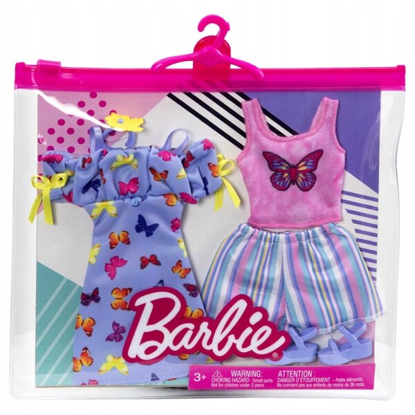 Barbie-Set 2 Outfits und Modeaccessoires für Puppen – Universalkleidung