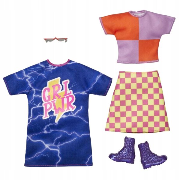 Barbie-Set 2 Outfits und Modeaccessoires für Puppen – Universalkleidung