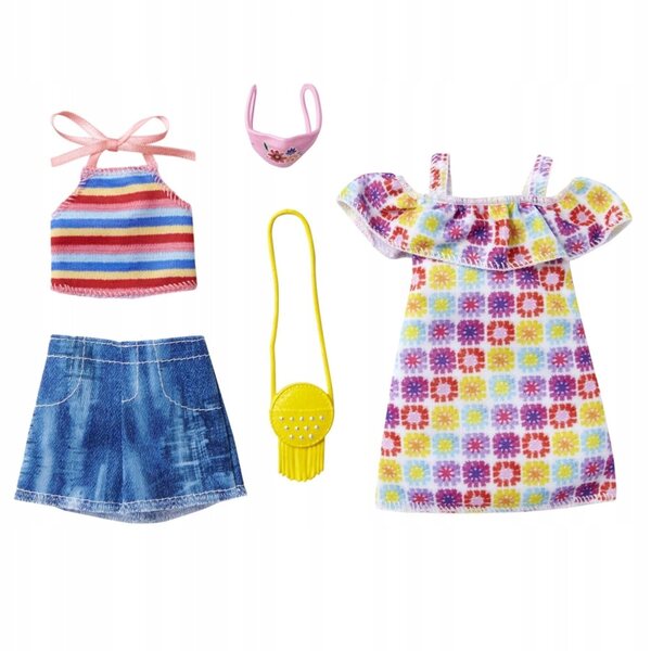 Barbie-Set 2 Outfits und Modeaccessoires für Puppen – Universalkleidung