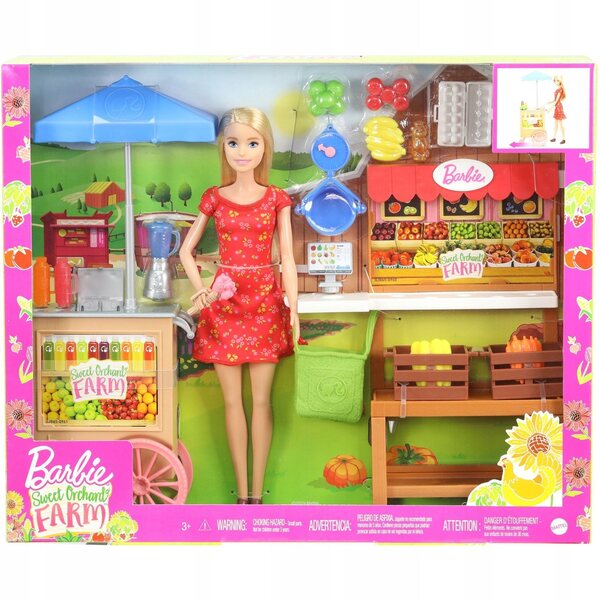 Mattel Barbie Stragan Farmerski - Speelset met accessoires en pop