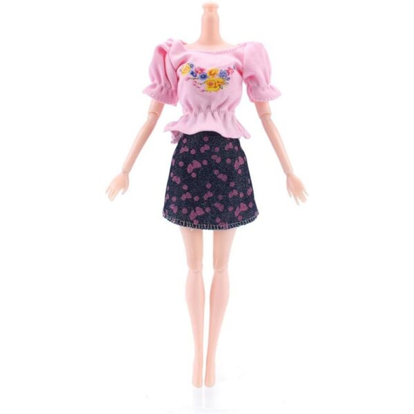 Set 6 Vestiti per Bambole 30 cm - Completi Moda Top, Gonna e Accessori Casuali