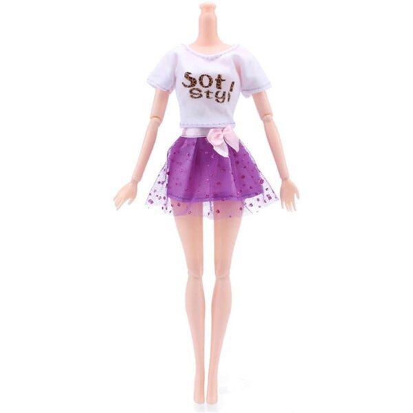 Set 6 Vestiti per Bambole 30 cm - Completi Moda Top, Gonna e Accessori Casuali