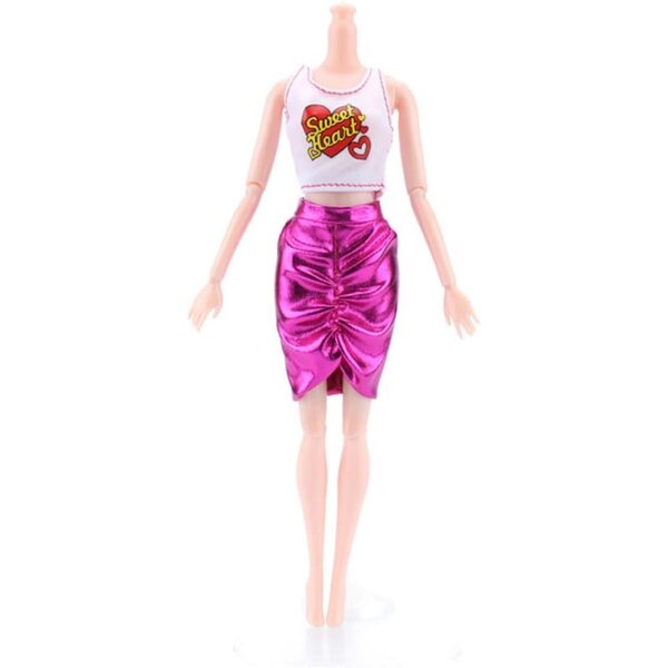 Set 6 Vestiti per Bambole 30 cm - Completi Moda Top, Gonna e Accessori Casuali