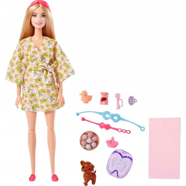 Barbie Wellness Spa mit Hund und Entspannungszubehör – Spiel für Kinder ab 3 Jahren