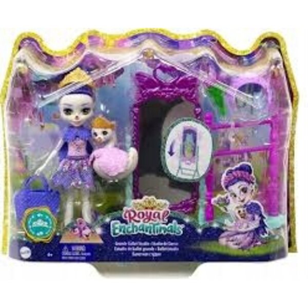 Mattel Enchantimals Ballet Studio mit Sarely Swan Puppe und komplettem Zubehör