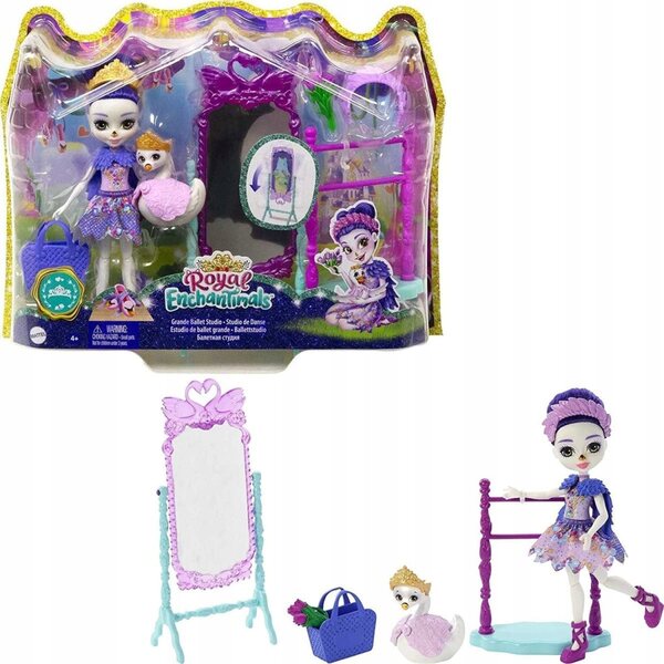 Mattel Enchantimals Balletstudio met Sarely Swan-pop en complete accessoires