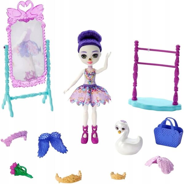 Mattel Enchantimals Balletstudio met Sarely Swan-pop en complete accessoires