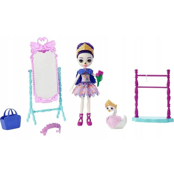 Mattel Enchantimals Balletstudio met Sarely Swan-pop en complete accessoires