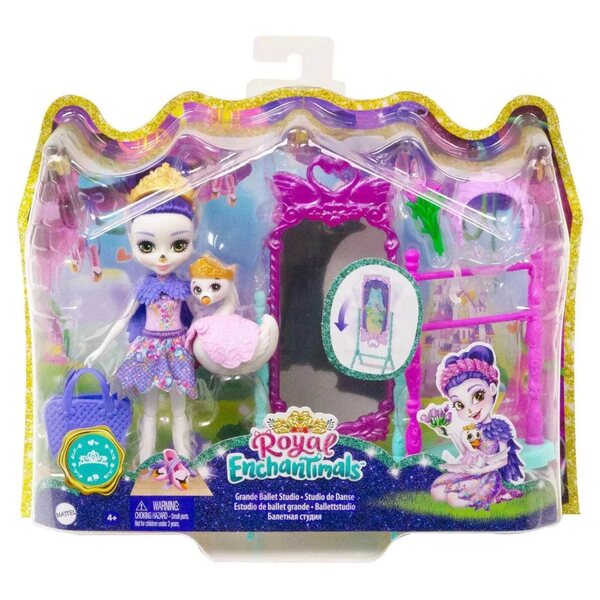 Mattel Enchantimals Balletstudio met Sarely Swan-pop en complete accessoires