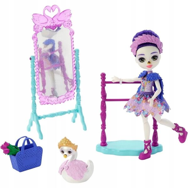 Mattel Enchantimals Balletstudio met Sarely Swan-pop en complete accessoires