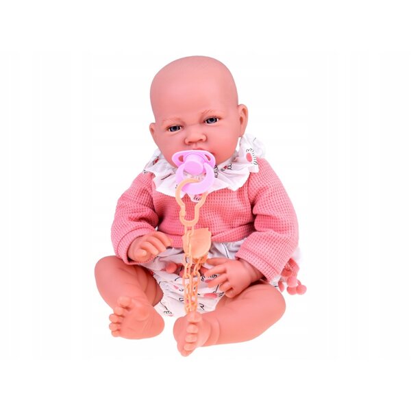 Babypuppe 45 cm Mädchen, weich und interaktiv, rosa Set