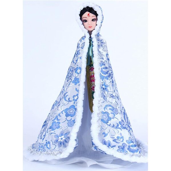 Mantello con Cappuccio per Bambola 30 cm Blu - Accessorio Costume Uteruik
