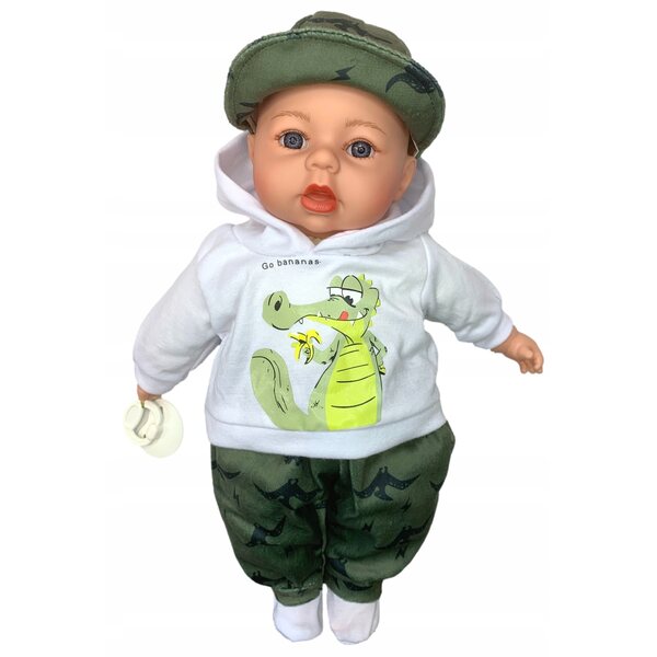 Bambola Baby Adar 45 cm dalla Polonia con suono, biberon magico e ciuccio