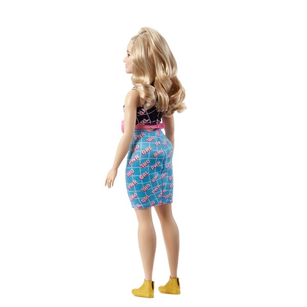 Barbie Fashionistas mit Girl-Power-Kleid – trendige Modepuppe 28 cm