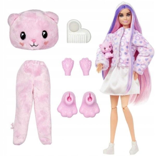 Barbie Cutie Reveal Barbie-Puppe mit Teddybär-Kostüm und 10 Überraschungen