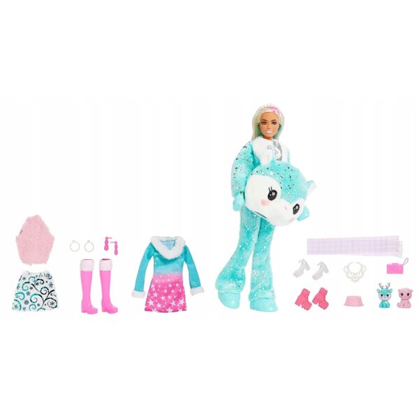 Barbie Cutie Reveal Barbie-Puppe mit Teddybär-Kostüm und 10 Überraschungen