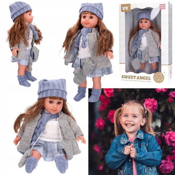 Loup parlant 36,5 cm avec robe et sons en polonais pour enfants à partir de 18 mois