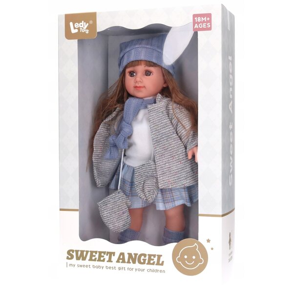 Loup parlant 36,5 cm avec robe et sons en polonais pour enfants à partir de 18 mois