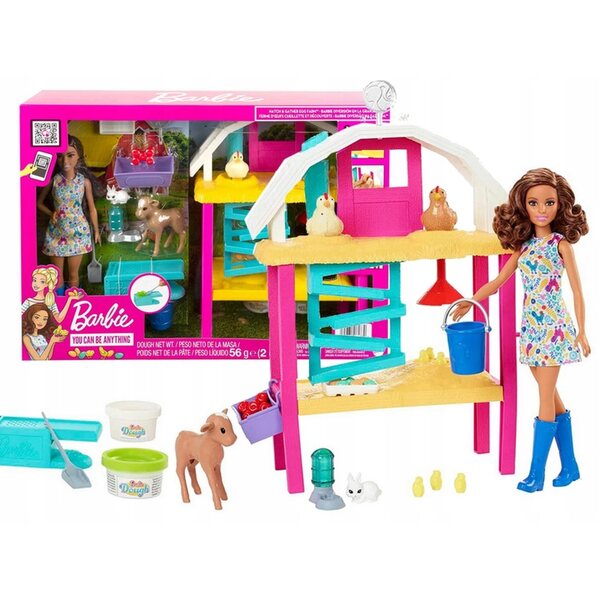 LALKA BARBIE ZESTAW FARMA WESOŁYCH KUREK