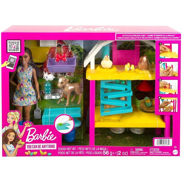 LALKA BARBIE ZESTAW FARMA WESOŁYCH KUREK