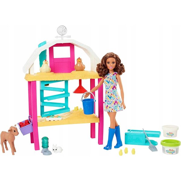 LALKA BARBIE ZESTAW FARMA WESOŁYCH KUREK