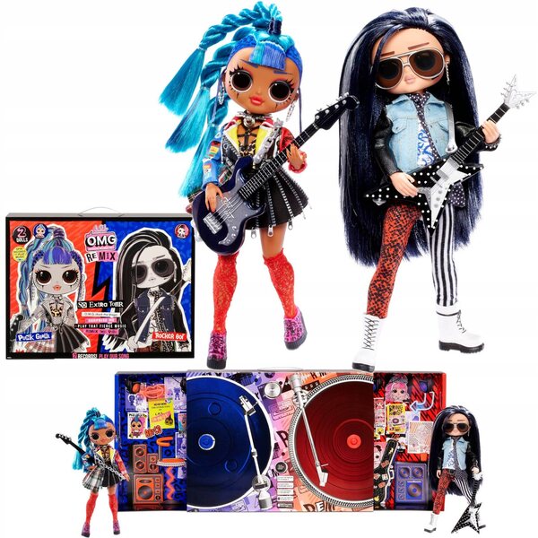 LOL Surprise OMG Remix-Set mit Punk Grrrl- und Rocket Boi-Puppen mit Soundeffekten