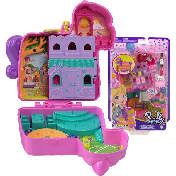 Kompaktes Polly Pocket-Partyset mit Piñata und 2 Mini-Mattel-Puppen