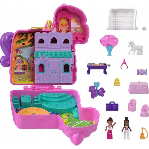 Kompaktes Polly Pocket-Partyset mit Piñata und 2 Mini-Mattel-Puppen