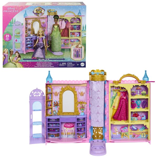 Disney Princess macht sich bereit für den Ball: Klappspielset mit Mattel-Zubehör