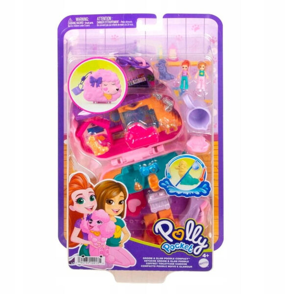 Polly Pocket Set Kompaktowy Fryzjer Piesek Pudel avec mini poupées et accessoires
