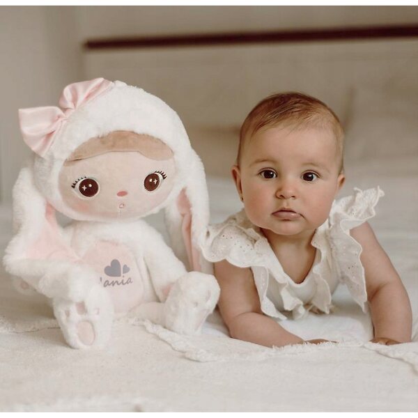 Peluche Metoo con nome personalizzato per bambina, coniglio morbido 48 cm