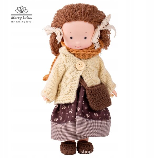 Bambola Waldorf in tessuto 25 cm, morbida e fatta a mano per bambini 4+