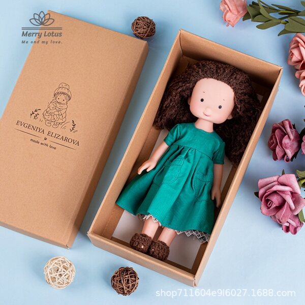 Bambola Waldorf in tessuto 25 cm, morbida e fatta a mano per bambini 4+