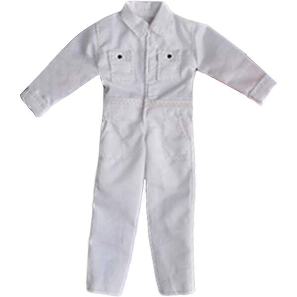 Vestito per Action Figure 1:12 Uomo Casual Elegante Tuta Bianca in Tessuto 14 cm