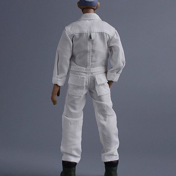 Vestito per Action Figure 1:12 Uomo Casual Elegante Tuta Bianca in Tessuto 14 cm
