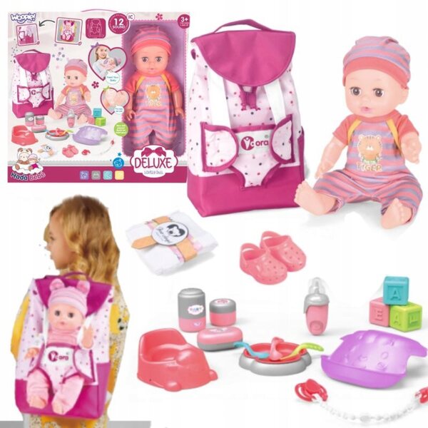Baby Doll Interattiva con 19 Accessori – Set Babysitter Woopie 30 cm