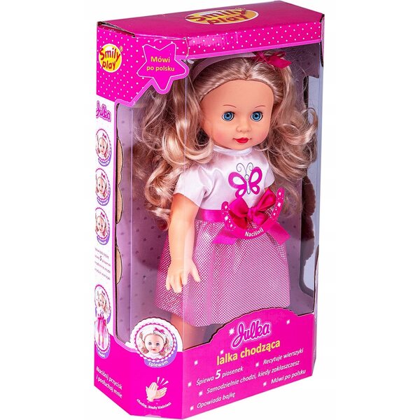 Smily Play bambola Julka 43 cm con suoni e camminata interattiva per bambini 3+
