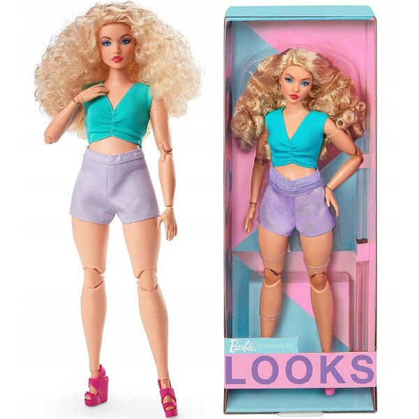 Barbie Signature sieht #16 blond aus, mit kurvigem Körper und beweglichen Gelenken