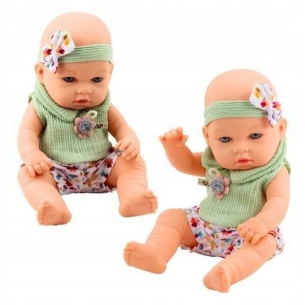 29 cm große Puppe in grüner Kleidung mit Blumenstirnband LEAN Toys