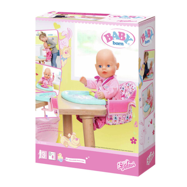 Zapf Creation Baby Born seggiolone da pappa per bambole, tessuto resistente