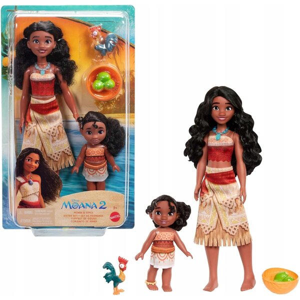 Disney Vaiana Moana und Simea Puppenset inklusive weichem abnehmbarem Rock