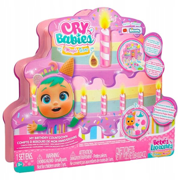 Cry Babies Magic Teras Geburtstagsset mit Puppe und Zubehör 13 cm