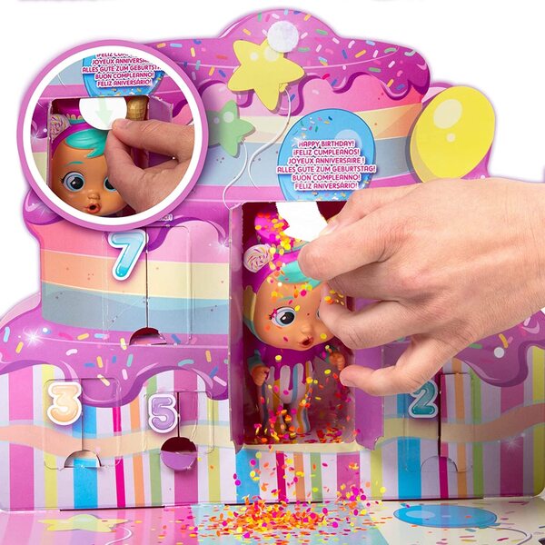 Cry Babies Magic Teras Geburtstagsset mit Puppe und Zubehör 13 cm